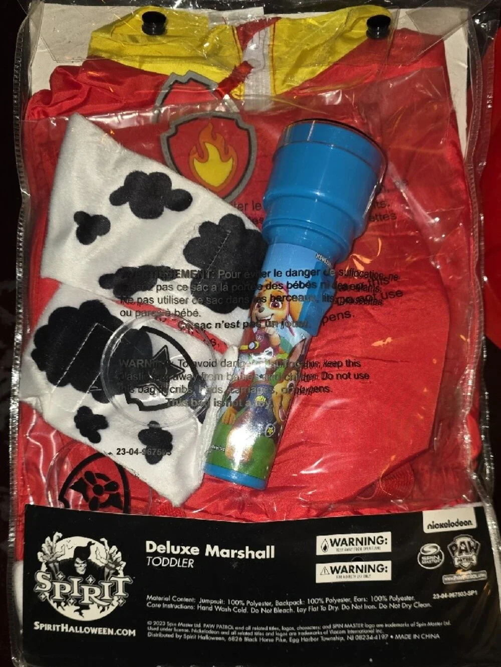 Spirit Halloween Deluxe Marshall Toddler Costume Size: 2T